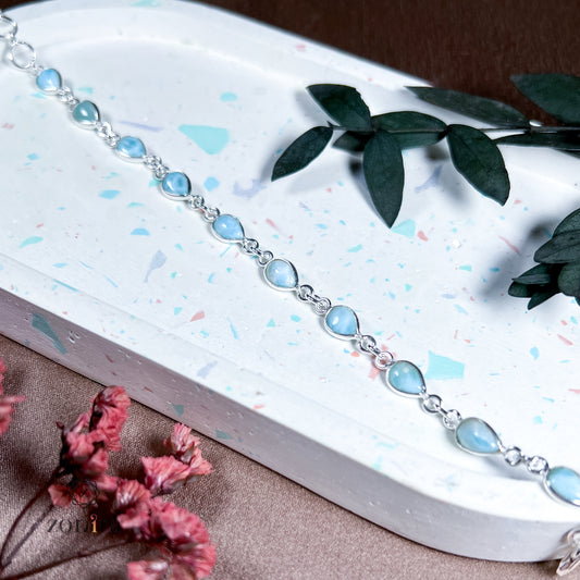 Angrai Silver Bracelet - Larimar