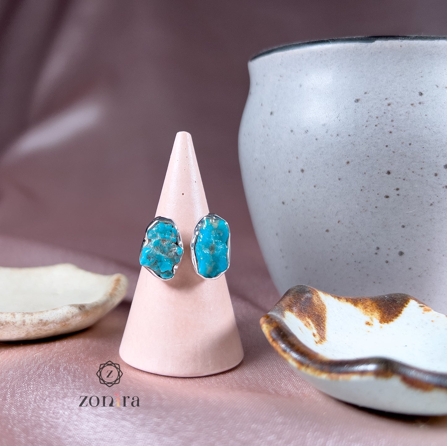 Liba Silver Ring - Raw Turquoise