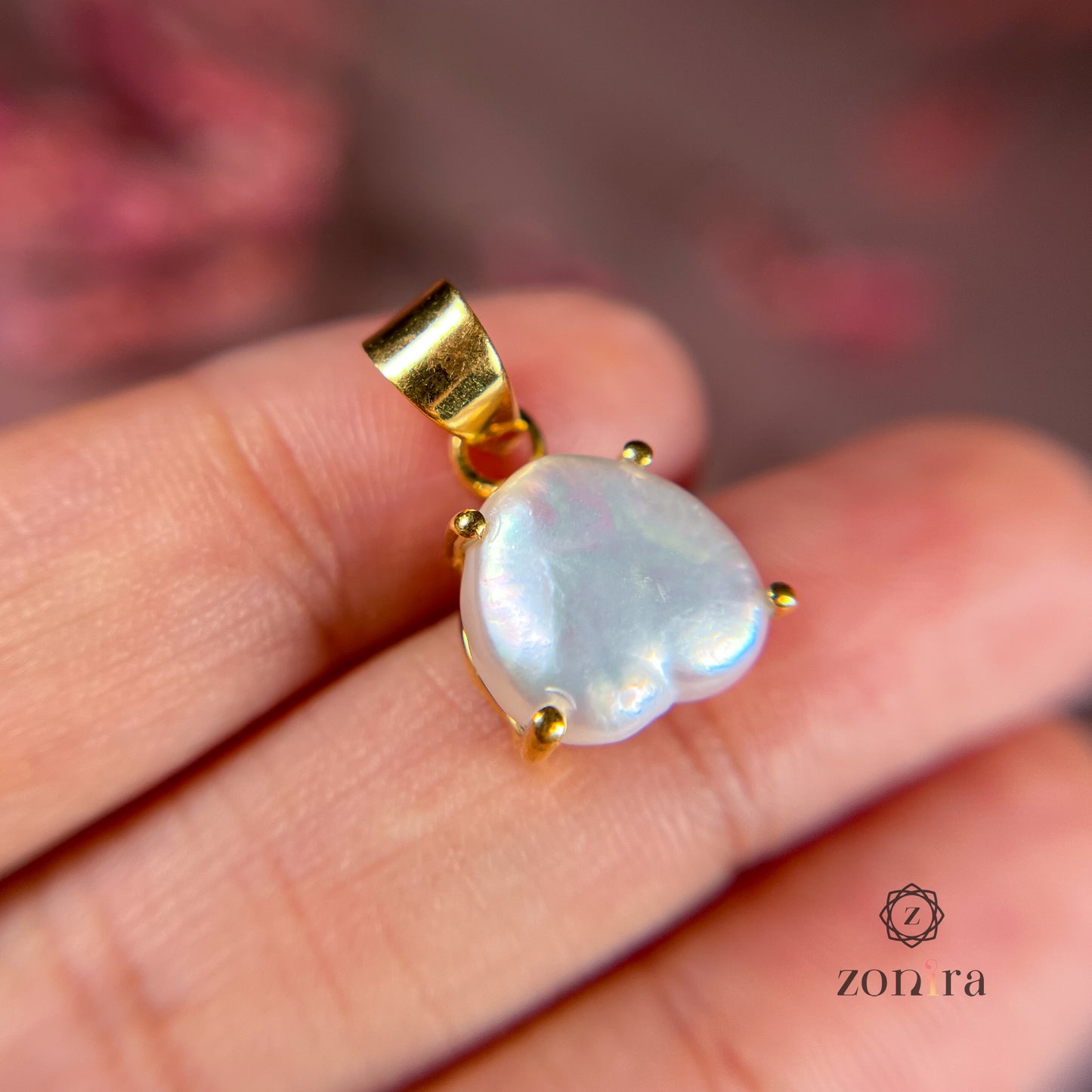 Eka Silver Pendant - Baroque Pearl Gold