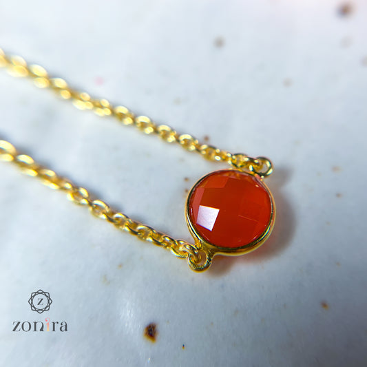 Abel Silver Bracelet - Carnelian Gold