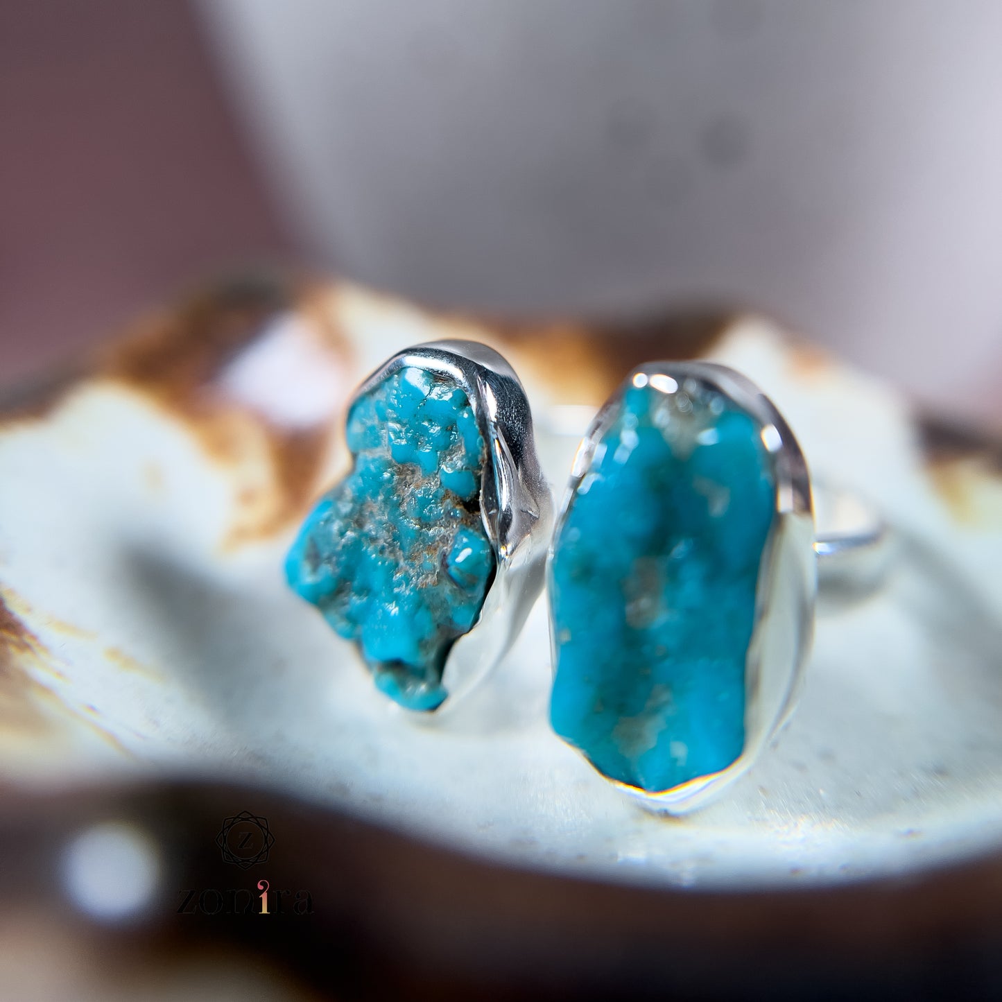 Liba Silver Ring - Raw Turquoise