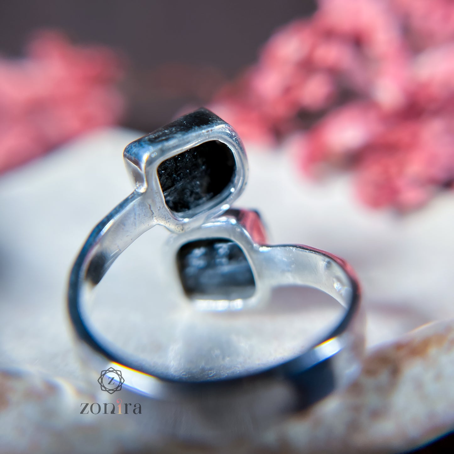 Liba Silver Ring - Raw Black Tourmaline