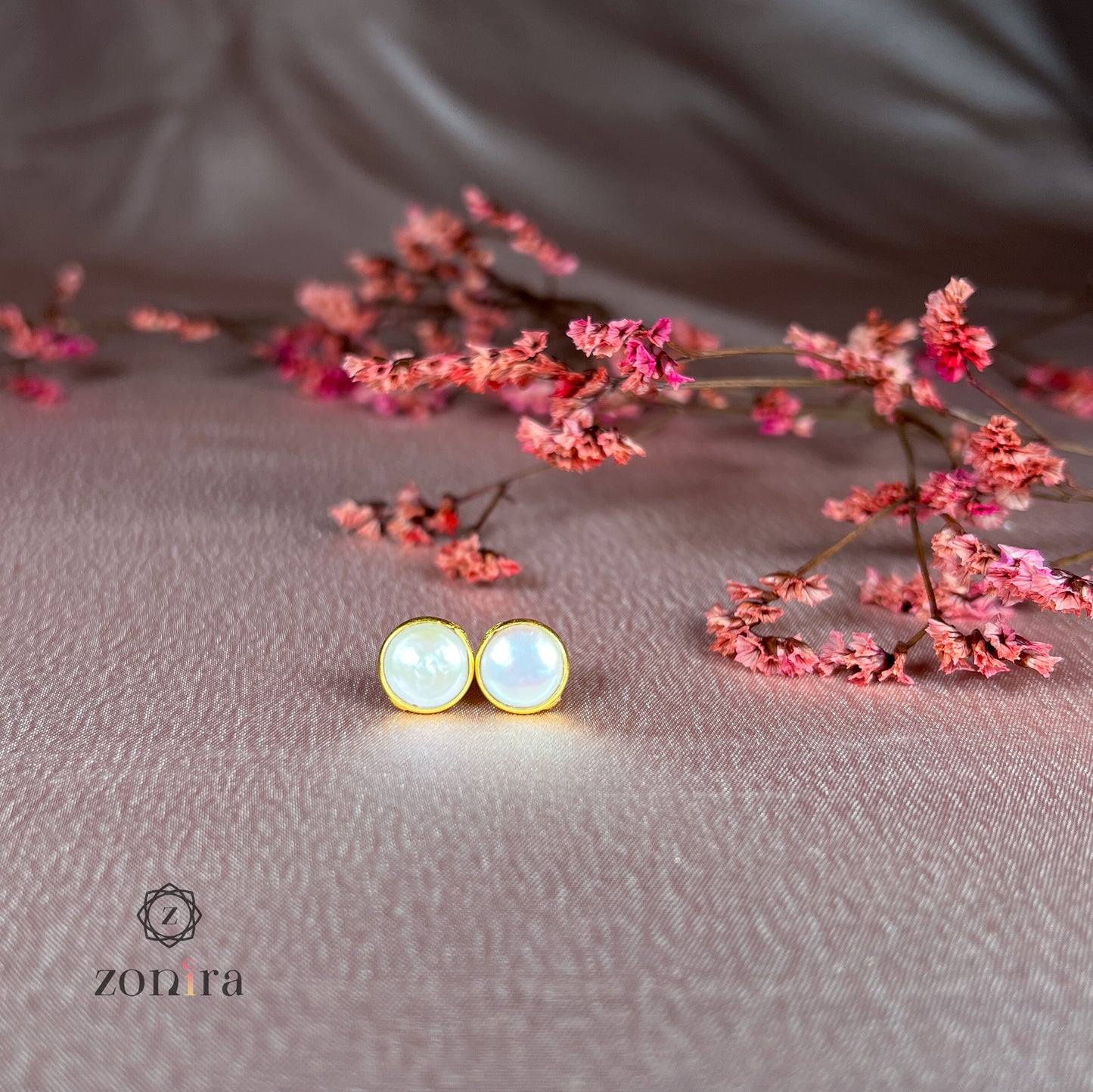 Ida Silver Studs - Coin Pearl Gold