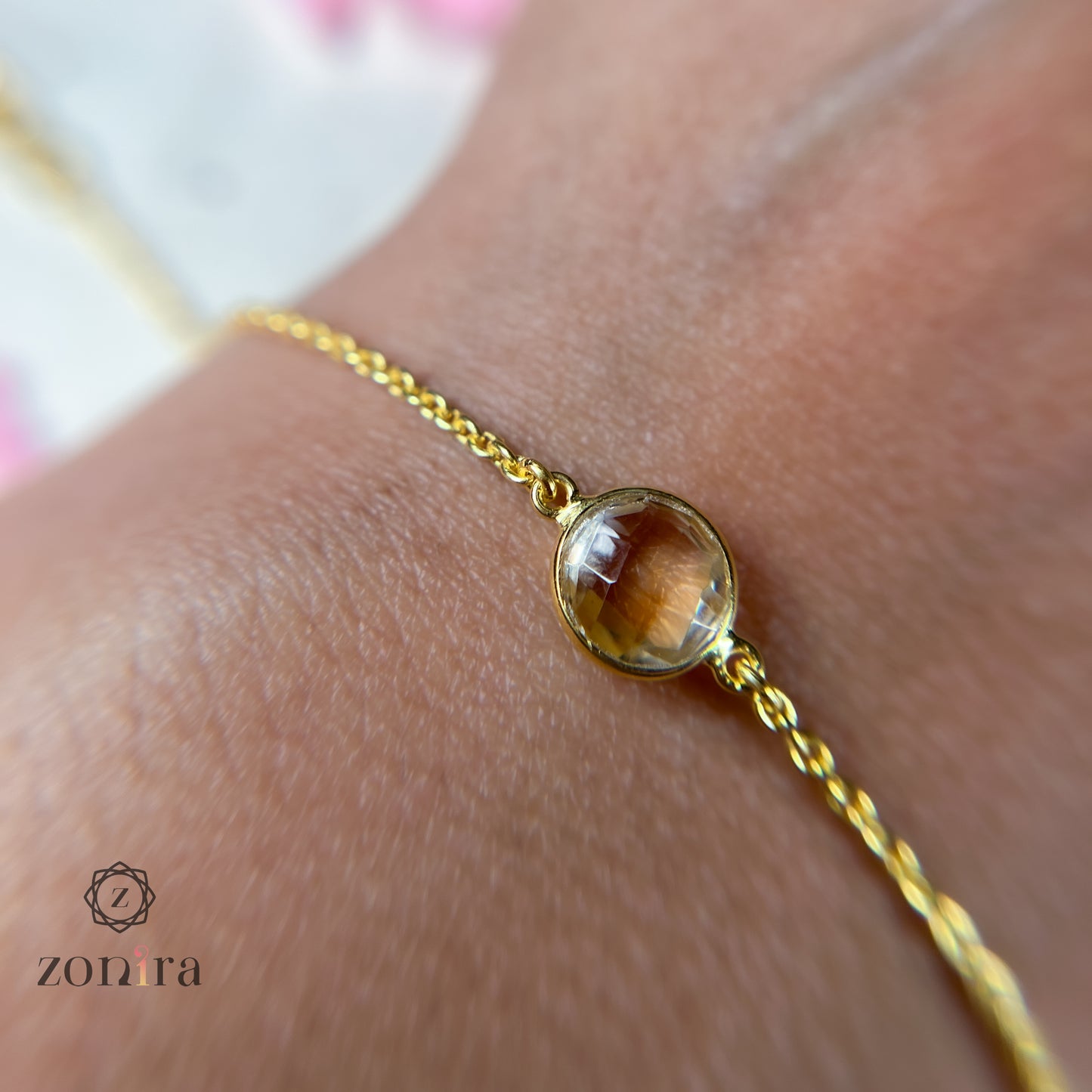 Abel Silver Bracelet - Citrine Gold