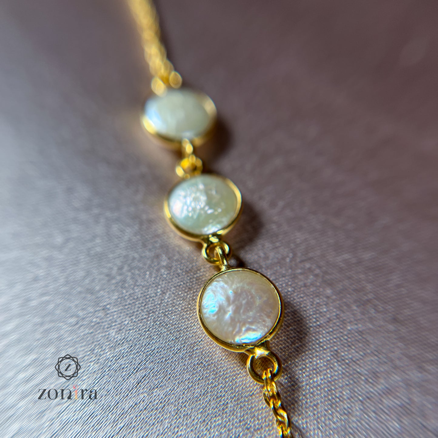 Ida Silver Bracelet - Coin Pearl Gold