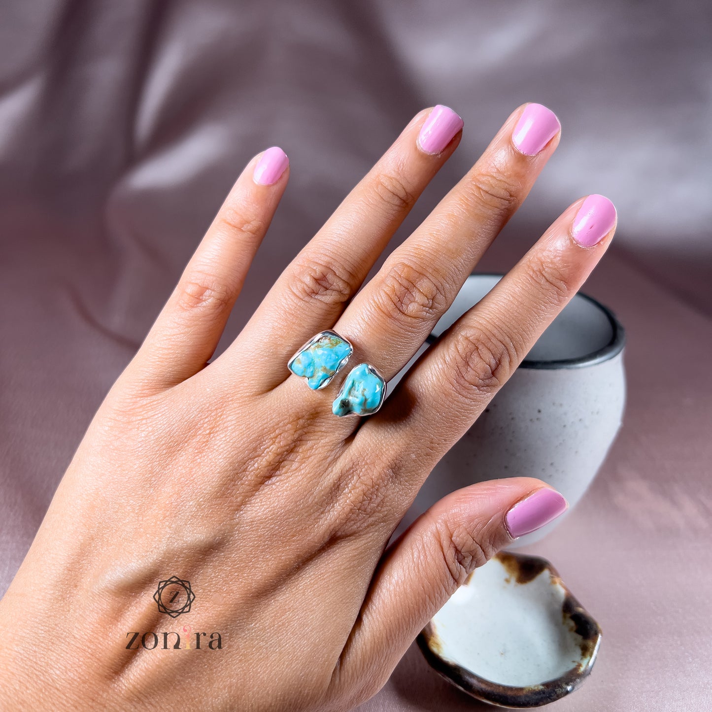 Liba Silver Ring - Raw Turquoise