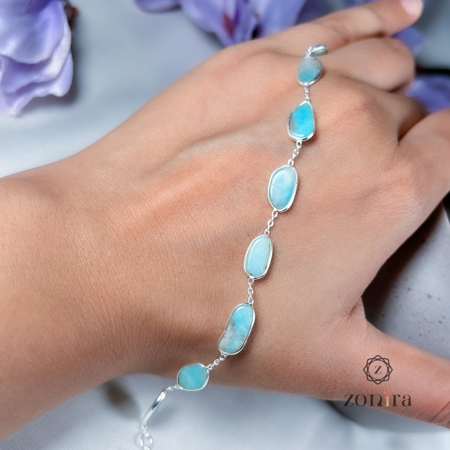 Ecstacy Silver Bracelet - Raw Amazonite