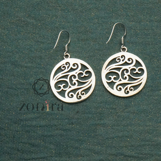 Ira 92.5 Silver Danglers - Swirls