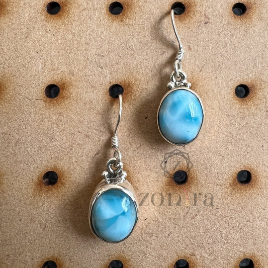 Ekayaa Silver Danglers - Larimar