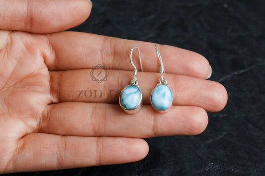 Ekayaa Silver Danglers - Larimar