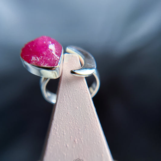 Chaand Silver Ring - Raw Ruby