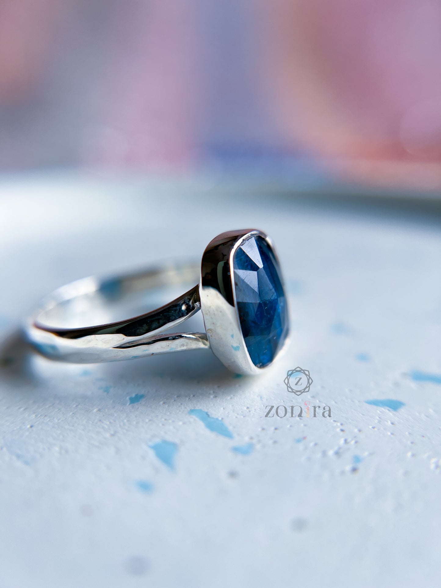 Amoli Silver Ring - Blue Kyanite
