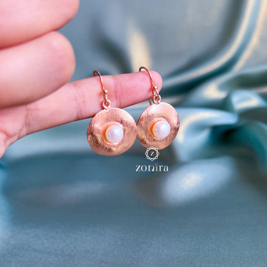 Ekayaa Silver Danglers - Pearls Rose-Gold