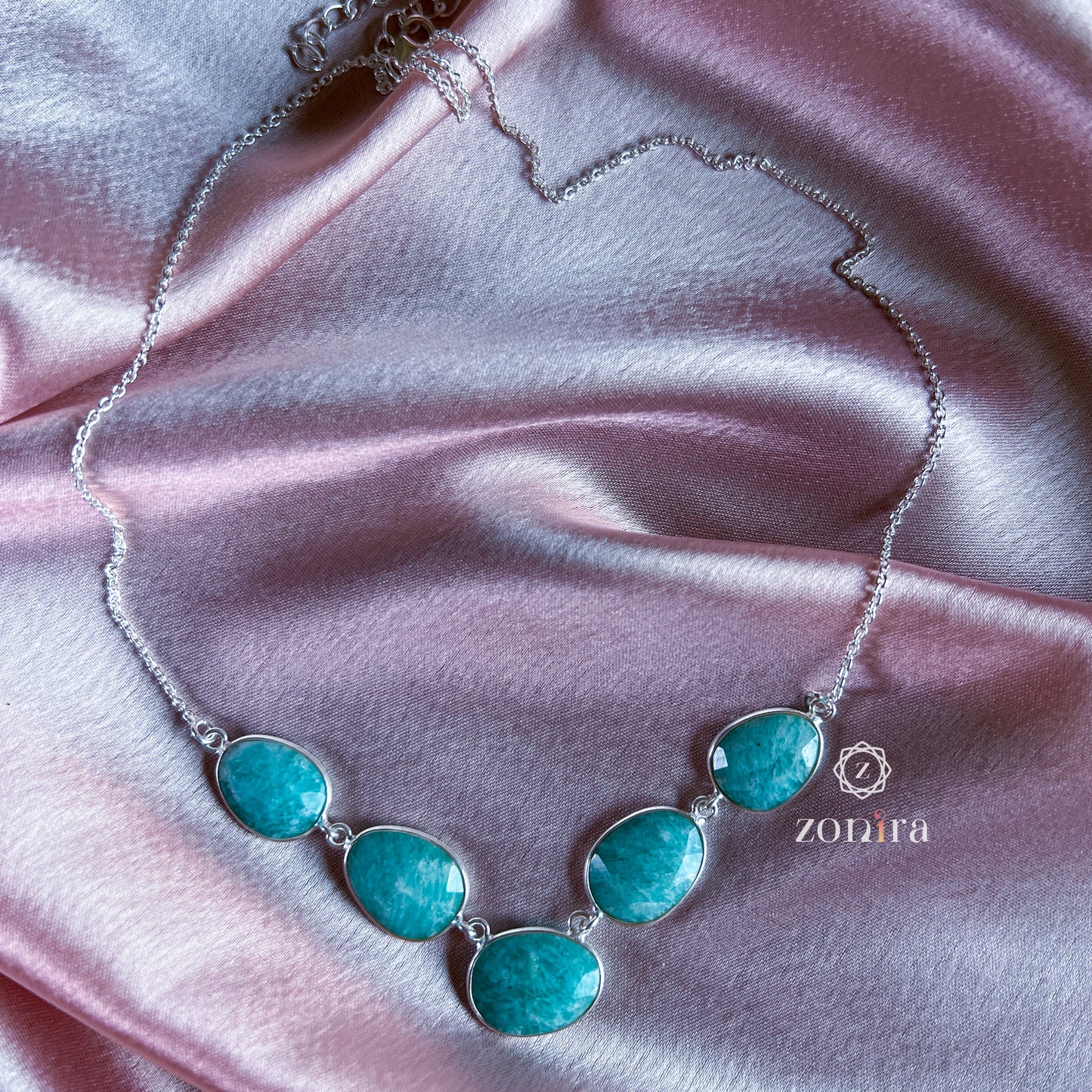 Amoli Silver Necklace - Amazonite
