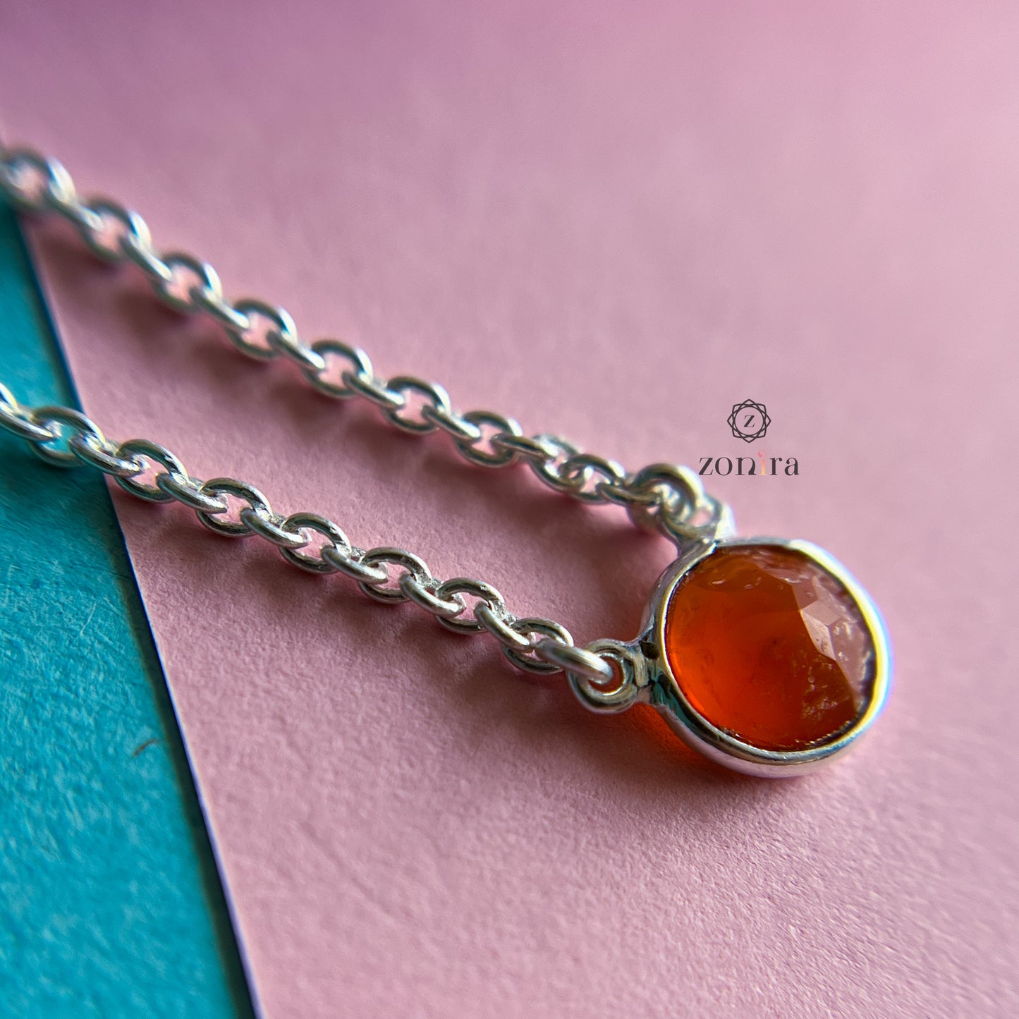 Abel Silver Necklace - Carnelian