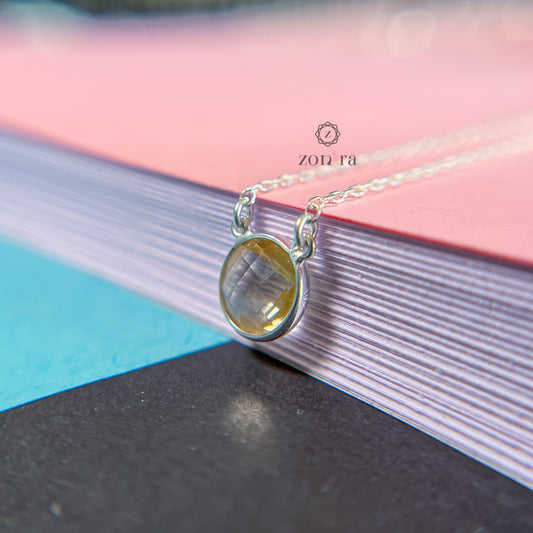 Abel Silver Necklace - Lemon Quartz