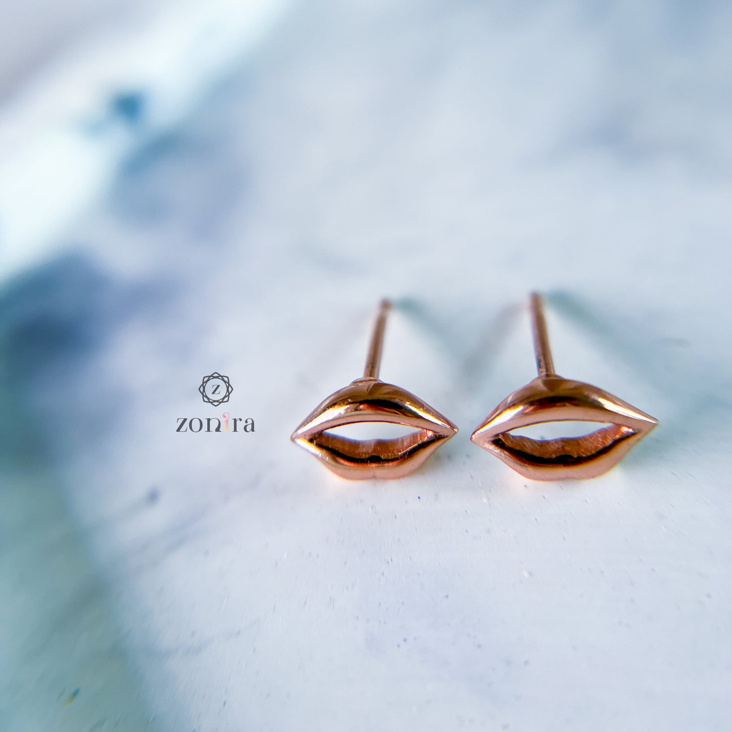 Maavi 92.5 Silver Studs - Kiss Rose-Gold