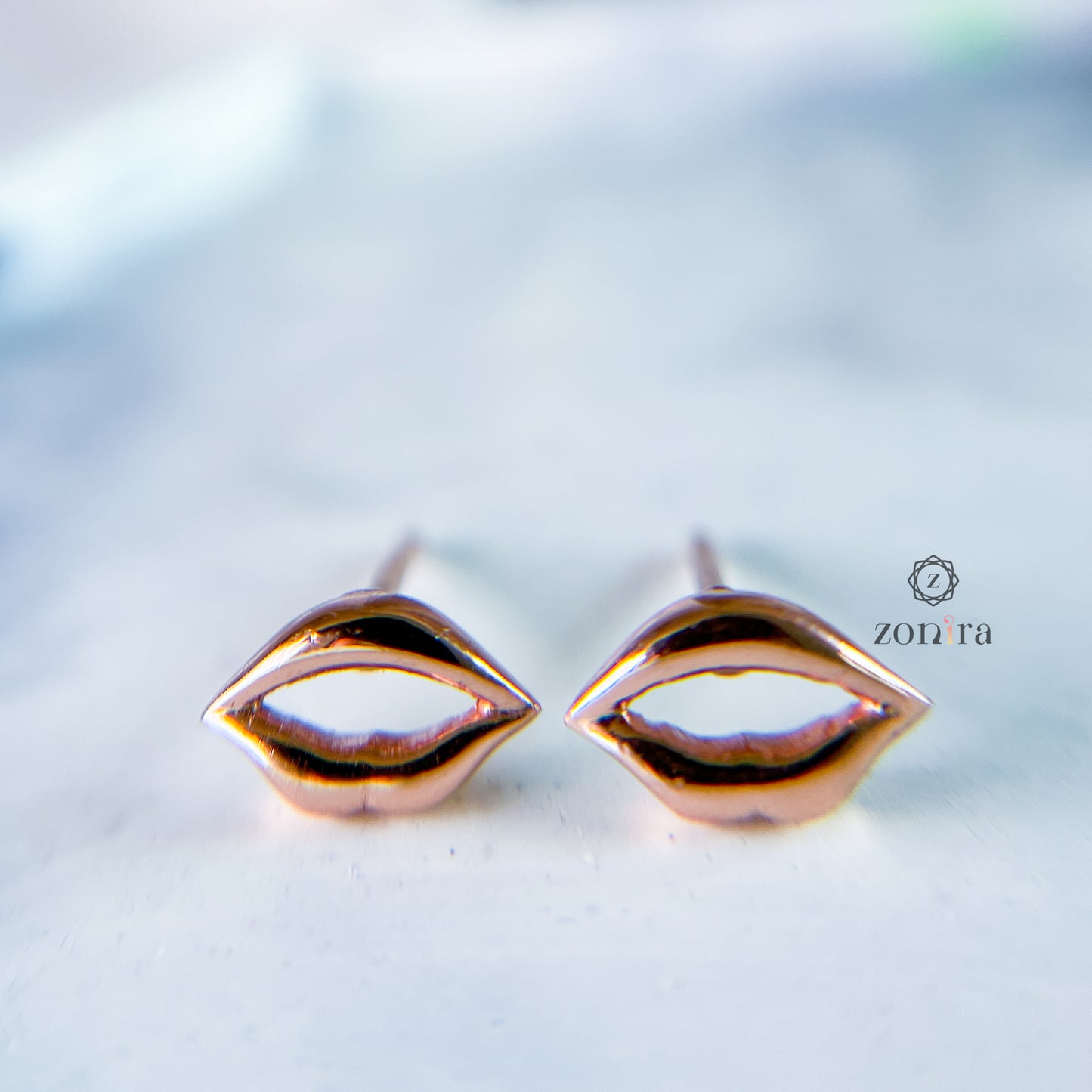 Maavi 92.5 Silver Studs - Kiss Rose-Gold