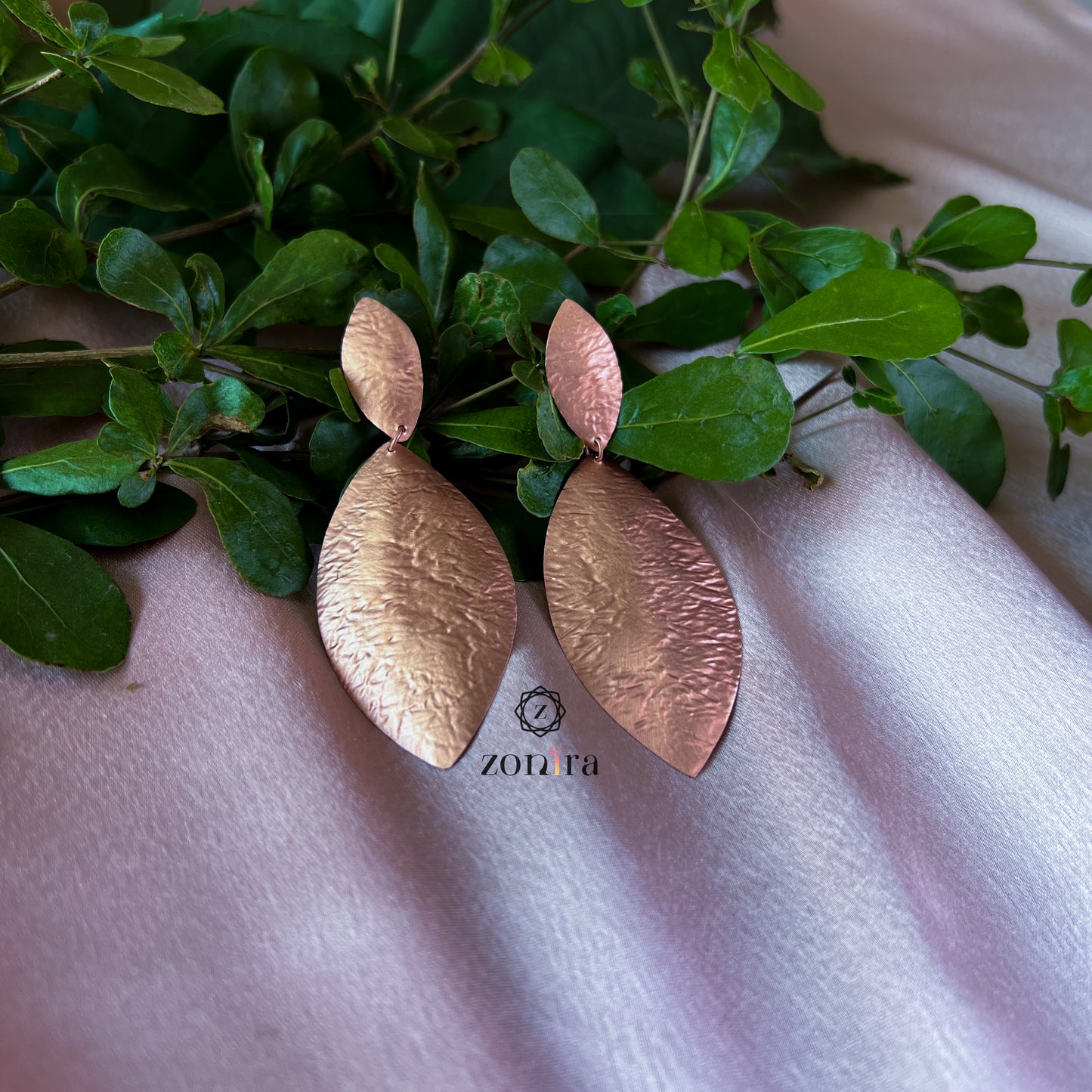 Ira 92.5 Silver Earrings - Fall Vibes Rose Gold