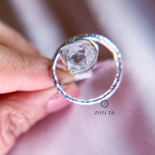 Sifar Silver Ring - Raw Clear Quartz