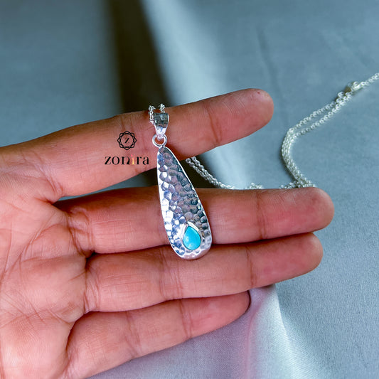 Sia Silver Necklace - Turquoise