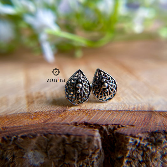 Mayri Oxidised 92.5 Silver Studs - Bud