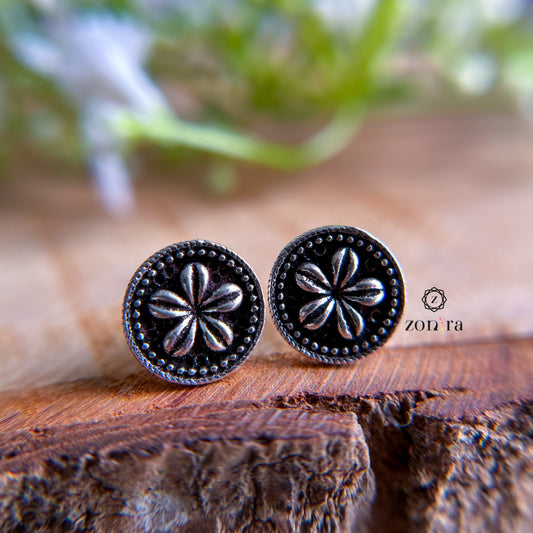 Mayri Oxidised 92.5 Silver Studs - Bloom