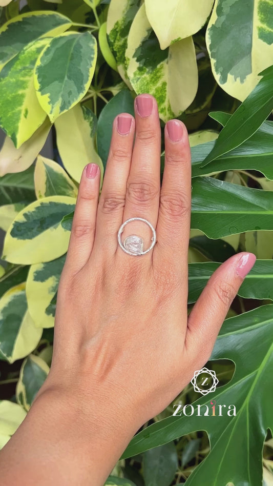 Sifar Silver Ring - Raw Clear Quartz